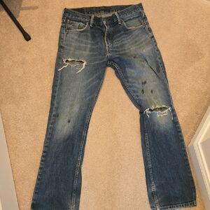 Men's Blue Distressed Jeans